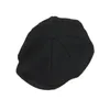 Berretti Uomo Berretto Sboy Cappello Wram Piatto Bakerboy Taglia M (Nero Grigio)