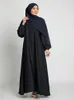 Plus -storlek klänningar Selle Simple Style Marockan Kaftan Turkiet Solid Color Gulf Abayas Islamiska kvinnor Lång klänning Muslim Saudi Ramadan 231208