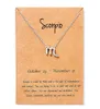 Women 12 Horoscope Zodiac Sign Gold Color Pendant Necklace Taurus Aries Leo 12 Constellations Jewelry Kids Christmas Gifts9284033