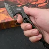 Coltello per ascia a lama fissa Miller Lama per lavaggio in pietra Z-wear Tang completo Manico in paracord Mini ascia tascabile EDC per esterni con Kydex