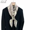 Scarves 2023 Mulberry Silk Shawls For Ladies Opera Housen Printed Double Side Different Color Foulard Femme Neck Tie 90CM