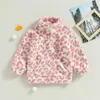 Hoodies Sweatshirts Focusnorm 3 7y Winter Toddler Kids Girls Boy Outwear Warm Fuzzy Long Sleeve Leopard Vintage Print dragkedja Sweatshirtjacka 231211