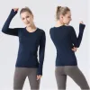 Lu Lu Citroenen Yoga 2.0 Fitness Dames Crop Top met lange mouwen Naadloze Yoga Shirts Workout Sport Tee Vrouwelijke Gymkleding