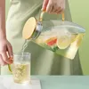 Brocca per l'acqua con coperchio Boccale per succhi di frutta ad alta borosilicato Contenitore per bevande Bicchieri Brocca per dispenser di bevande