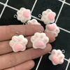 Charms 10pcs Cute Pink Cat Claw Resin Charms DIY Cartoon Animal Earring Pet Choker Pendants Jewelry Accessory Make D65 231208