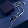 Projektant Srebrny Naszyjnik Trójkąt biżuteria Women Masowe Diamentowy łańcuch dla męskich naszyjników Jewelry Silver 925 Sterling P Ne272H