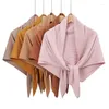 Scarves Maldives Wholesale Muslim Pleated Square Scarf MaSilk Plain Hijab Women Crinkle Satin Headscarf Premium Soft Wrinkle