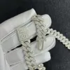 Hot Sale Moissanite Jewelry 925 Silver Vvs 12mm Cuban Chain Necklace