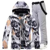 Other Sporting Goods Men's Warm Colorful Ski Suit Snowboarding Clothing Winter Jackets Pants for Male Waterproof Wear Snow Costumes 30 231211