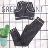 Verão esporte colete calças carta impressão yoga outfit quck seco acolchoado tanque superior elástico apertado leggings mulheres designer correndo roupas esportivas