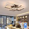 مصابيح مصابيح السقف الحديثة LED LED SHANDELIER LAMP لدراسة غرفة النوم المطبخ مربع ثريات أبيض التطبيق/عن بعد