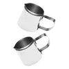 Dinnerware Sets 2 Pcs Bracket Mini Milk Jug Stainless Steel Steamer Coffee Creamer Cup Supplies