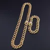 13mm 16-30 pollici HipHop Bling Gioielli Uomo Collana a catena ghiacciata Oro Argento Miami Catene a maglie cubane303T