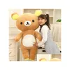 Doldurulmuş Peluş Hayvanlar Kawaii Rilakkuma Çift Çizgi Karakter Oyuncak Yumuşak Hayvan Brown Bear Bat.