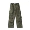 Kvinnors byxor Spicy Girl American Retro Multi Pocket Workwear For Men and Army Green Casual Simple Pending Youth