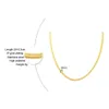 Aço inoxidável plana cobra corrente colar feminino ajustável gargantilhas colares prata cor ouro 4mm largura 28 36 8 5 c236j