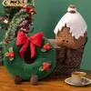 Christmas toy 30-45cm Christmas Ginger Bread Plush Toys Stuffed Chocolate Cookie House Shape Decor Cushion Funny Xmas Tree Party Plushie Doll 231208