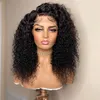 Wholale onda de água cru remy Gluels frente do laço cor natural pré arrancado 360 encaracolado fechamento do laço frontal cabelo humano wigs205v