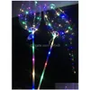Party Decoration Valentines Day Gifts Led Love Heart Bobo Ball Balloons Falshing Lights Clear Balloon Flash Air Christmas Wedding Dr Dhkdy