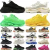 Designer Triple S Casual Scarpe da uomo Sneaker Piattaforma Sneaker Clear Sole Bianco Bianco Bianco Berioto Scuro Grigio Green Green Schema da esterno