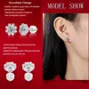 Dangle Chandelier LECLAT Boucle d'oreille Stud VVS1 Coupe Princesse S925 Sterling Sliver Plaqué avec fleur de neige 18 carats pour femmes Bijoux fins 231208