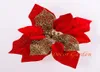 5 colors 50pcs 20 cm na dekorację świąteczną sztuczny jedwabny poinsettia kwiat głowy wielokolorowe CF035674681