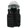 Gilets pour hommes hommes hiver gilet capuche fermeture à glissière imperméable sans manches veste décontractée automne gilet chaud