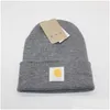 Beanie/Skull Caps Men Winter Beanie Brand Warm Beanies European Double-Layer Folded Knit Women Woolen Hat O1 Drop Delivery Fashion Acc Dhvnt