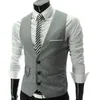 Kamizelki męskie Skut Slim V Neck Vest Blazer British Business Fashion Men Dżentelman Kamitla wewnątrz czarny