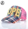 FS Summer Truckers Hat With Mesh Plaid Baseball Cap för män Kvinnor Snapback Streetwear Breattable Hip Hop Fashion Yellow Dad Hats3527102