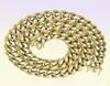 Miami Cuban Link Chain 14K Gold Plated Rostfritt stål 10mm Chain 26039039 för MAN33016529826