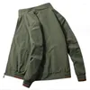 Herrjackor Spring Autumn Windbreaker Cotton Dragkedja Män Jacka Casual Slim Fit Solid Double Sides slitage Size M-5XL