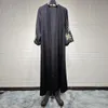 Abiti taglie forti 2024 Nero Casual Aperto Kimono Abaya per le donne musulmane Ramadan Eid Jalabiya Ricamo Manica lunga Abito marocchino africano 231208