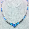مجوهرات أزياء البيع بالتجزئة الكاملة زرقاء نار أوبال ستون قلادات للنساء BRC17082701315U