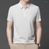 Homens camisetas Browon camisa de verão para homens roupas moda turn-down colarinho sólido t-shirt 2023 trabalho casual diário fino manga curta tshirt