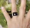 Bagues de cluster S925 Silver Couple Bague Diamant Noir Agate Mâle