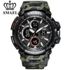 SMAEL Camouflage Military Watch Men Waterproof Dual Time Display Mens Sport Wristwatch Digital Analog Quartz Watches Male 1708 210333O