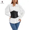 Kvinnors shapers 10 tum snörning upp bältet solid svart mesh ihålig ut midjetränare bustier genomskinlig underbust korsett för kvinnor