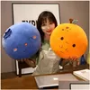 Plush Pillows Cushions Cartoon Peach Orange Blueberry Stuffed Toy Filled With Soft Blanket Cute Fruit Pillow Doll Birthday Gift For Ch Dhxsk