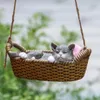 Dekoracje ogrodowe Kreatywne zwierzę słodkie kociak huśtawka w zawieszki dekoracja Balkon żywica rzemiosła