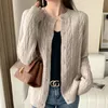 Women's Sweaters Seven-Needle Thick Round Neck Cardigan Solid Color Knitted Sweater In Autumn And Winter Women's Sweater Loose Slim Coat 231211