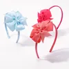 Hair Accessories 1 Pcs 4 Inch Girls Bow Hairband Children's Candy Color Pinwheel Band With Grosgrain Ribbon Kids Bands