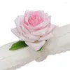 Decoratieve bloemen Wieden Decor Servetring Valentijnsdag Weefselringen Touwweefsel Roos Bloemhouders Creatieve handdoek