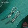 Stud Modian Moda Espumante Clear CZ Dangle Ear 925 Sterling Silver Exquisite Pin Feminino Brincos Para Mulheres Jóias Presentes YQ231211