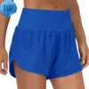 Lu-18 Séchage rapide sport Hotty Shorts chauds femmes décontracté Fitness faux deux pièces résistant à la lumière doublé Yoga Leggings en cours d'exécution