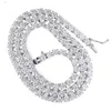 Gran oferta cadena de tenis Moissanite 5mm 7-24 pulgadas en stock hombres mujeres collar de Hip Hop joyería S925 collar de cadena de tenis de plata