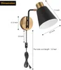 Wall Lamp Plug In Sconce Set Of 2 Modern Rotatable With Plug-in Cord And On/Off Toggle Switch Metal Shade Light Fixture For Head