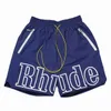 Мужские шорты Rhude Shorts Мужские дизайнерские короткие мужские комплекты Спортивные брюки Свободная и удобная мода Будьте популярны Новый стиль s m l Xi Полиэстер 7PH8