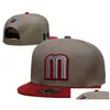 Gorras de béisbol 2023 México Béisbol Baloncesto Fanáticos del fútbol Snapbacks Sombreros Personalizados Todos los equipos Equipados Snapback Hip Hop Deportes Mezcla Orden DHCWB