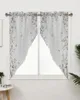 Curtain Butterflies Flowers Leaves Curtains For Children's Bedroom Living Room Window Kitchen Triangular